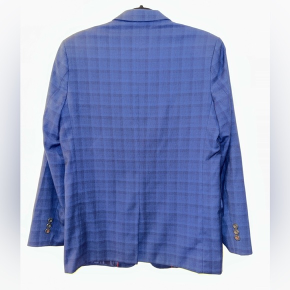 TOMMY HILFIGER Boys Size 18 Blue Plaid Suit - Picture 7 of 7